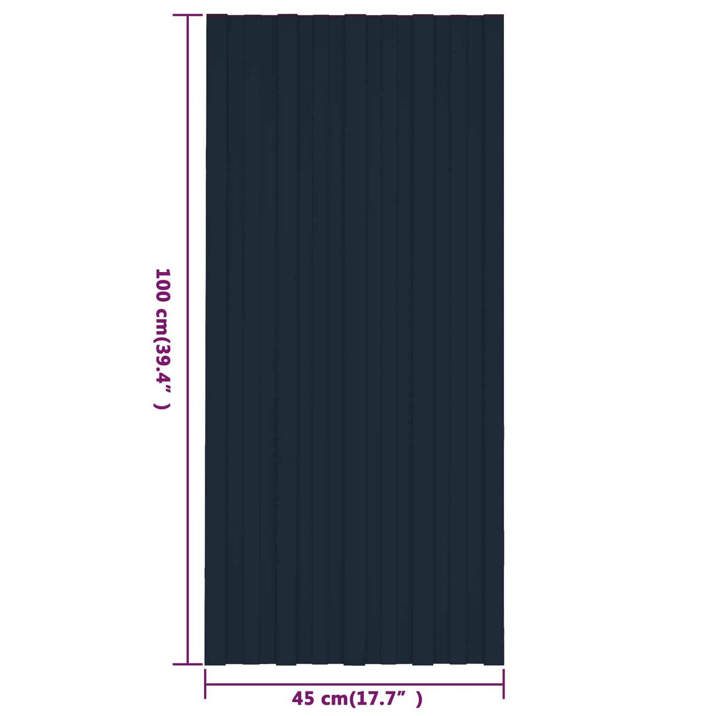 Tagpanel 12 stk. Antracit 100 x 45 cm Galvaniseret stål