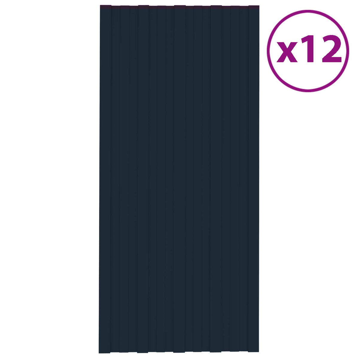 Tagpanel 12 stk. Antracit 100 x 45 cm Galvaniseret stål