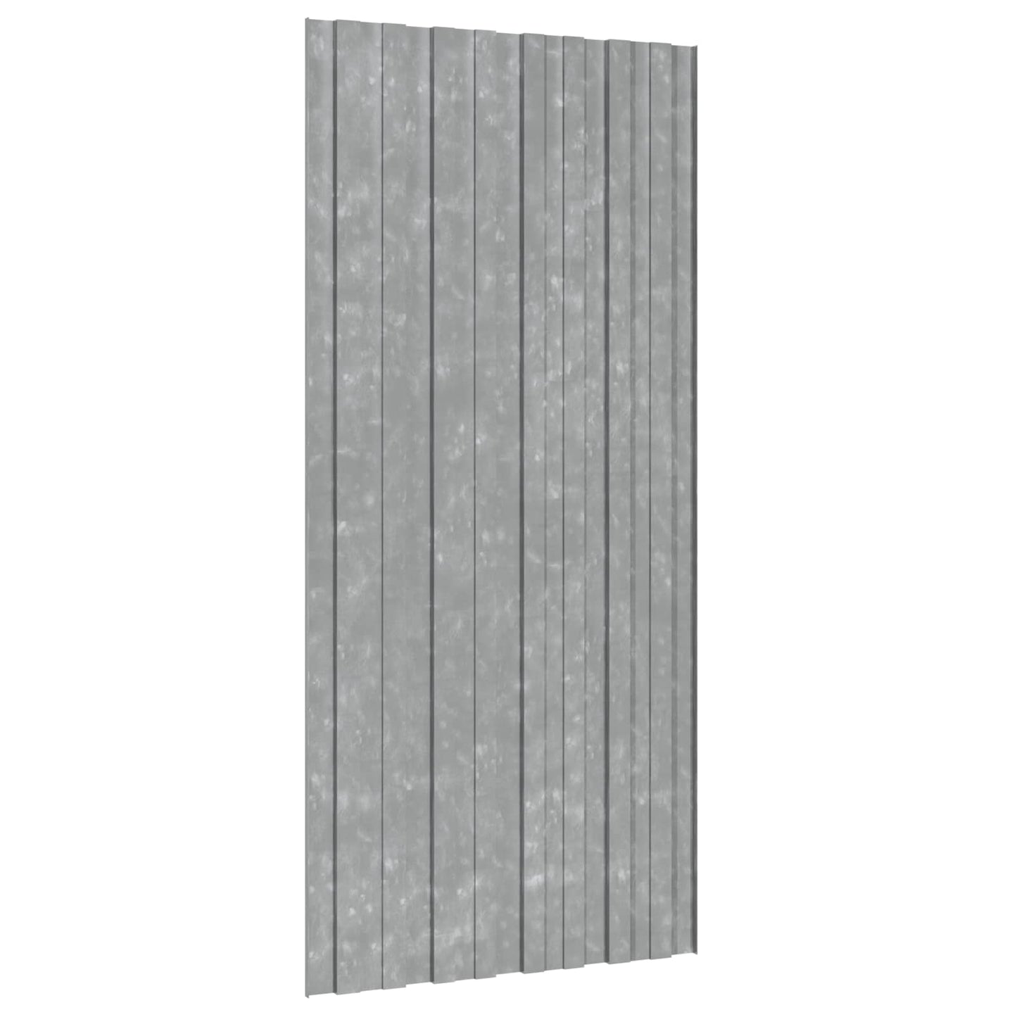 Tagpanel 12 stk. Sølv 100 x 45 cm Galvaniseret stål