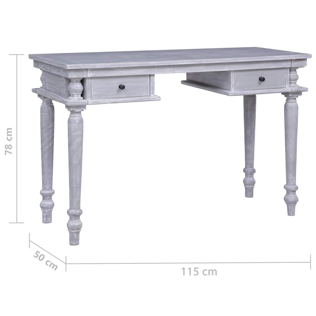 skrivebord 115x50x78 cm massivt mahognitræ