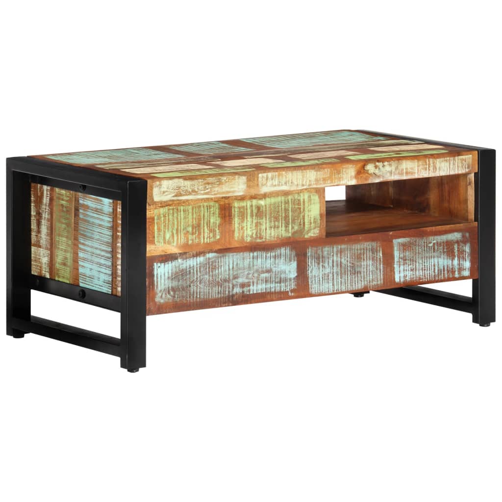 sofabord 100x50x41 cm massivt genbrugstræ