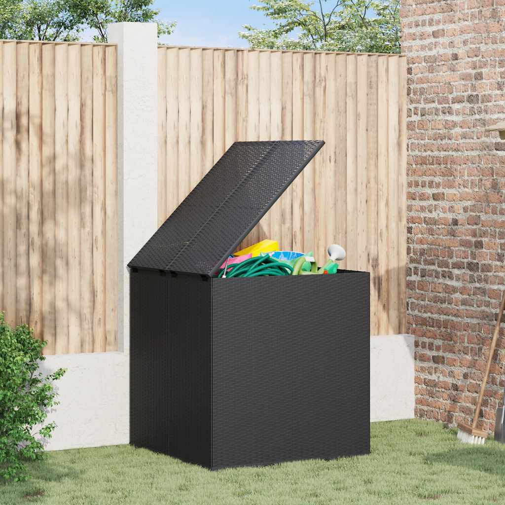 hyndeboks 100x97,5x104 cm polyrattan sort
