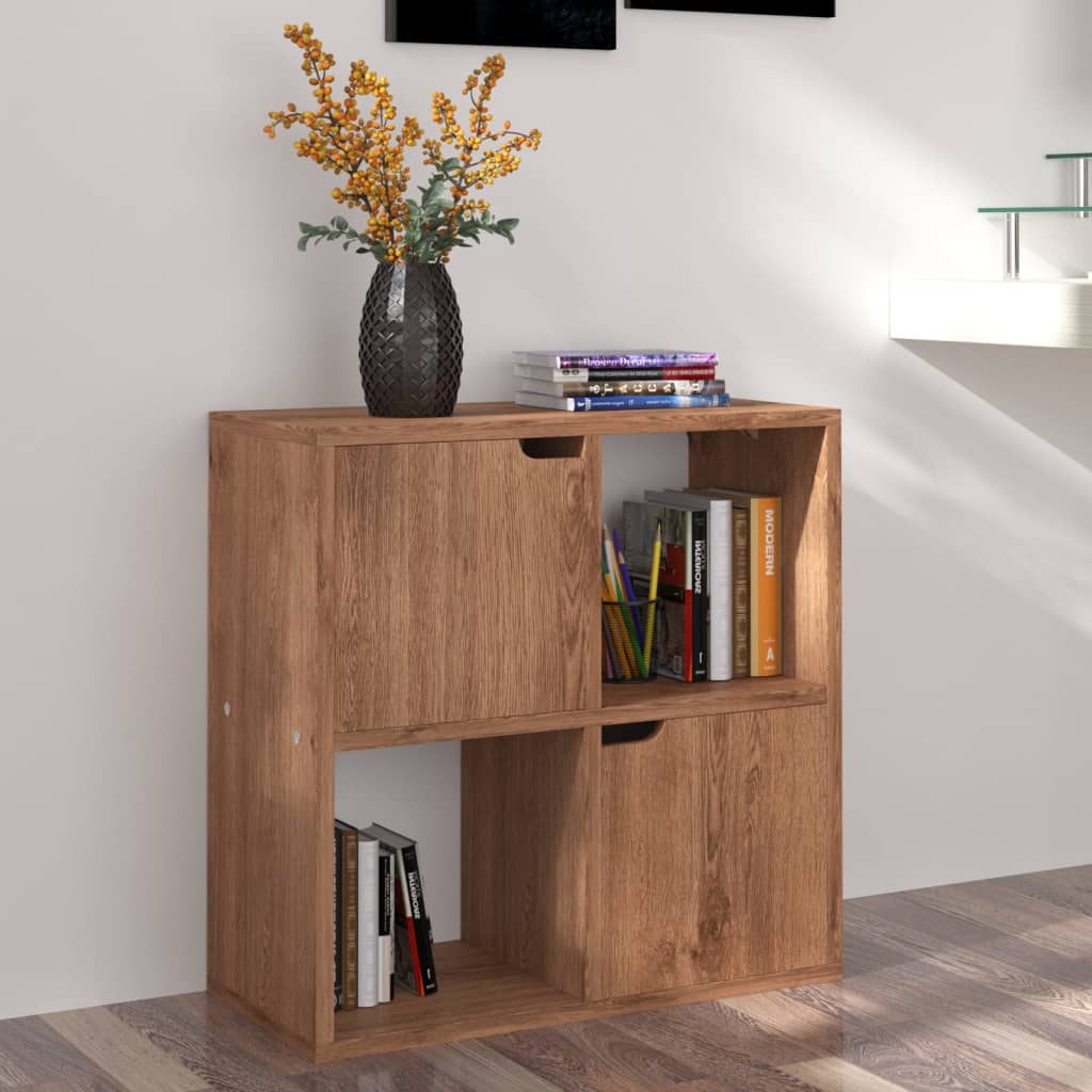 bogreol 60x27,5x59,5 cm konstrueret træ brun eg