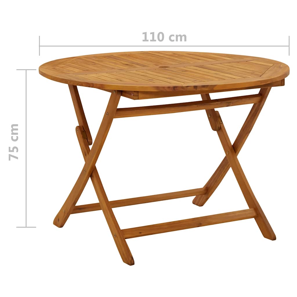 foldbart havebord 110 cm massivt akacietræ