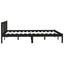sengeramme 135x190 cm Double massivt fyrretræ sort