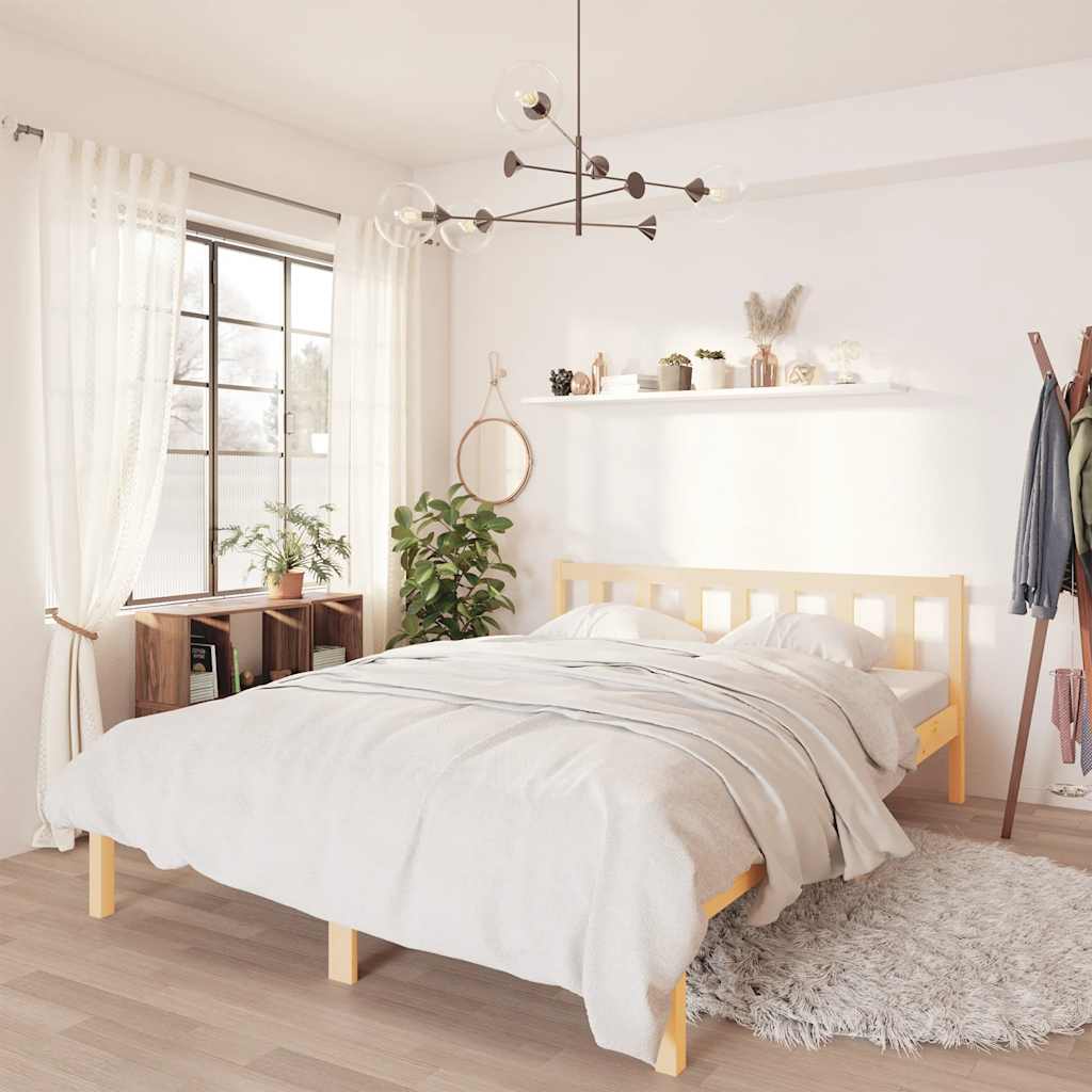 sengeramme 160x200 cm massivt fyrretræ