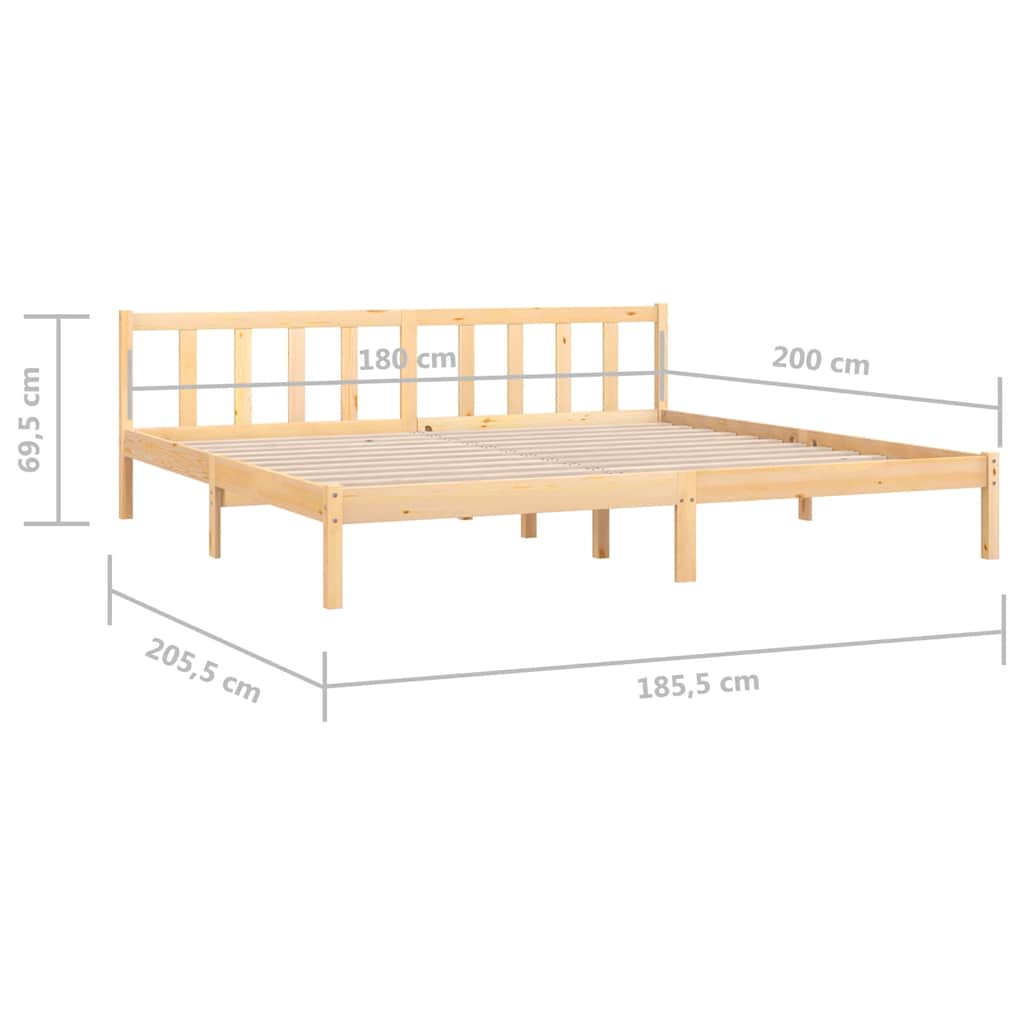 sengeramme 180x200 cm massivt fyrretræ