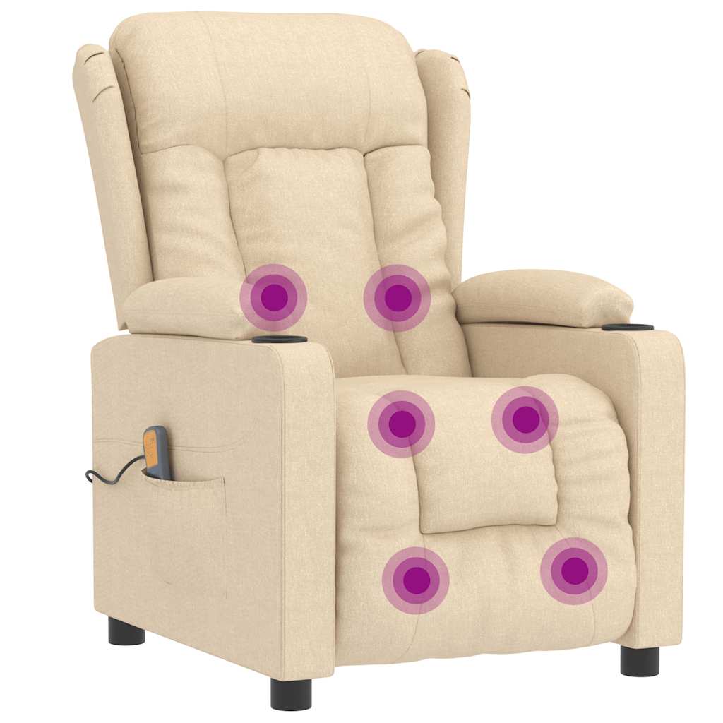 massagestol stof cremefarvet