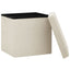 foldbar puf kunstlærred cremehvid