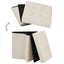 foldbar puf kunstlærred cremehvid