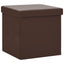 foldbare opbevaringspuffer 2 stk. PVC brun