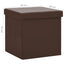 foldbare opbevaringspuffer 2 stk. PVC brun