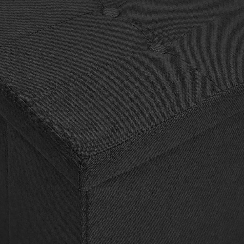 foldbar opbevaringsbænk kunstlærred sort