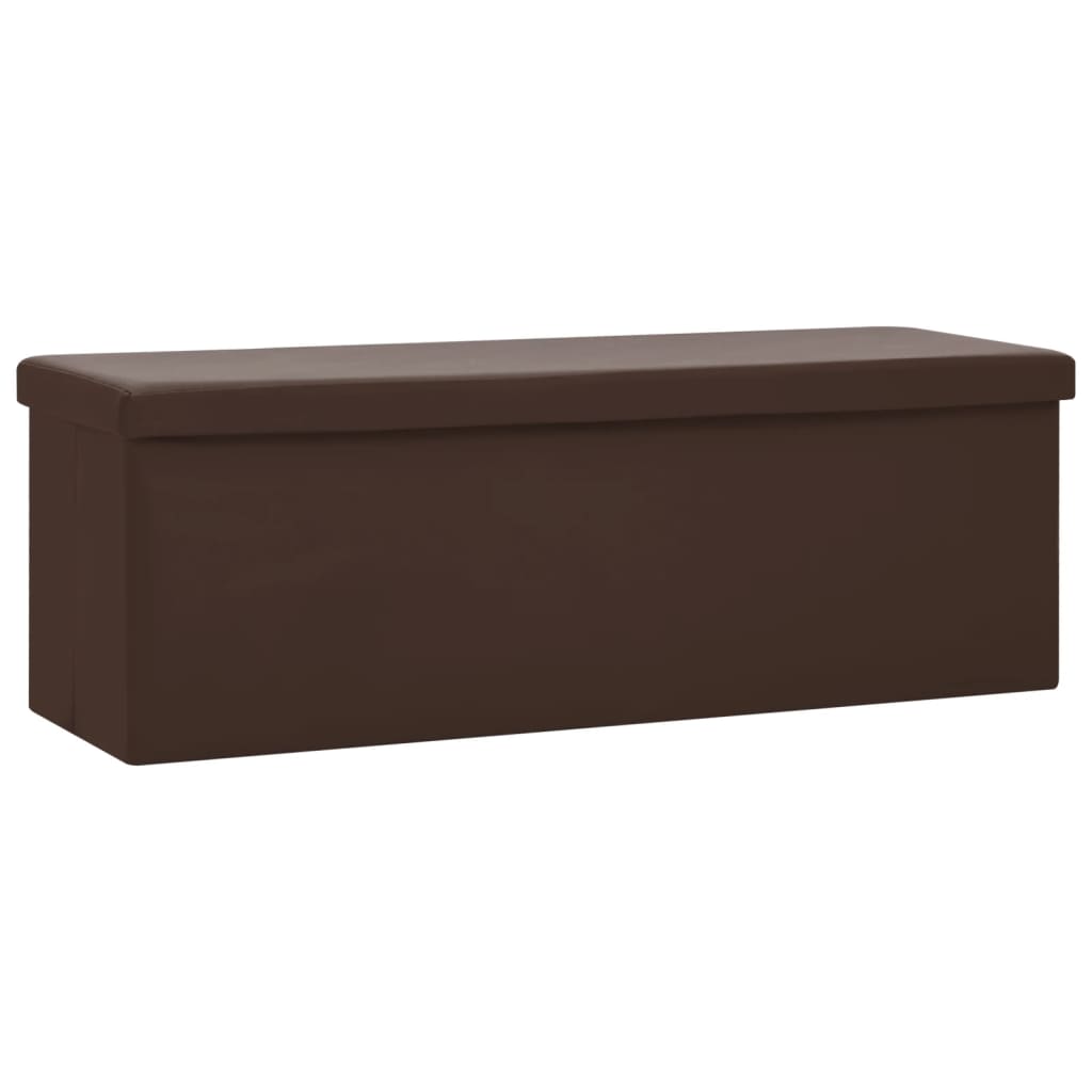 foldbar opbevaringsbænk PVC brun
