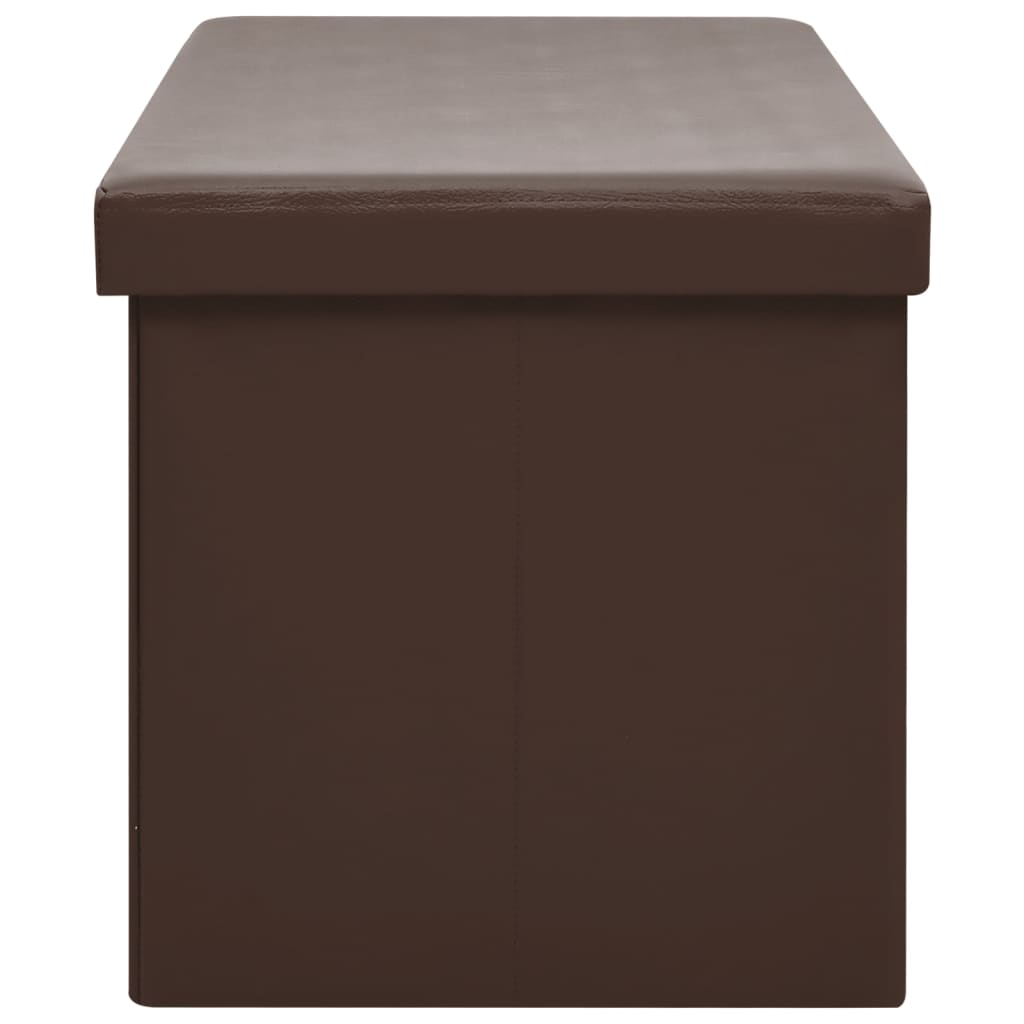 foldbar opbevaringsbænk PVC brun