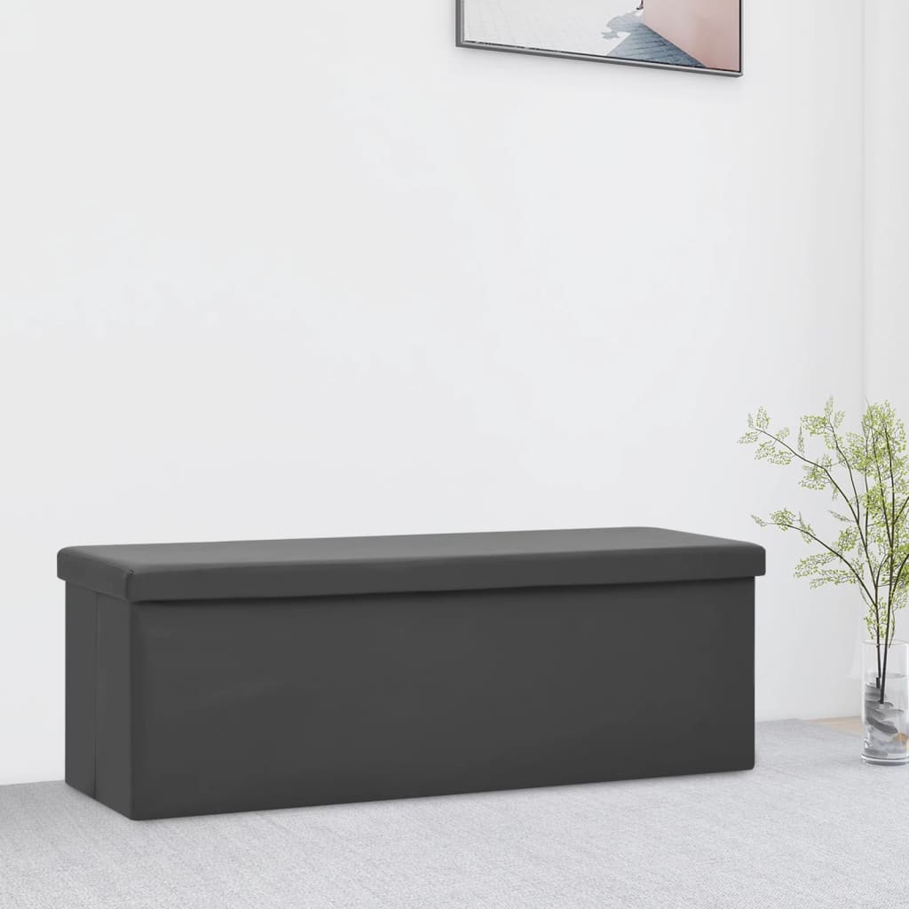 foldbar opbevaringsbænk PVC grå