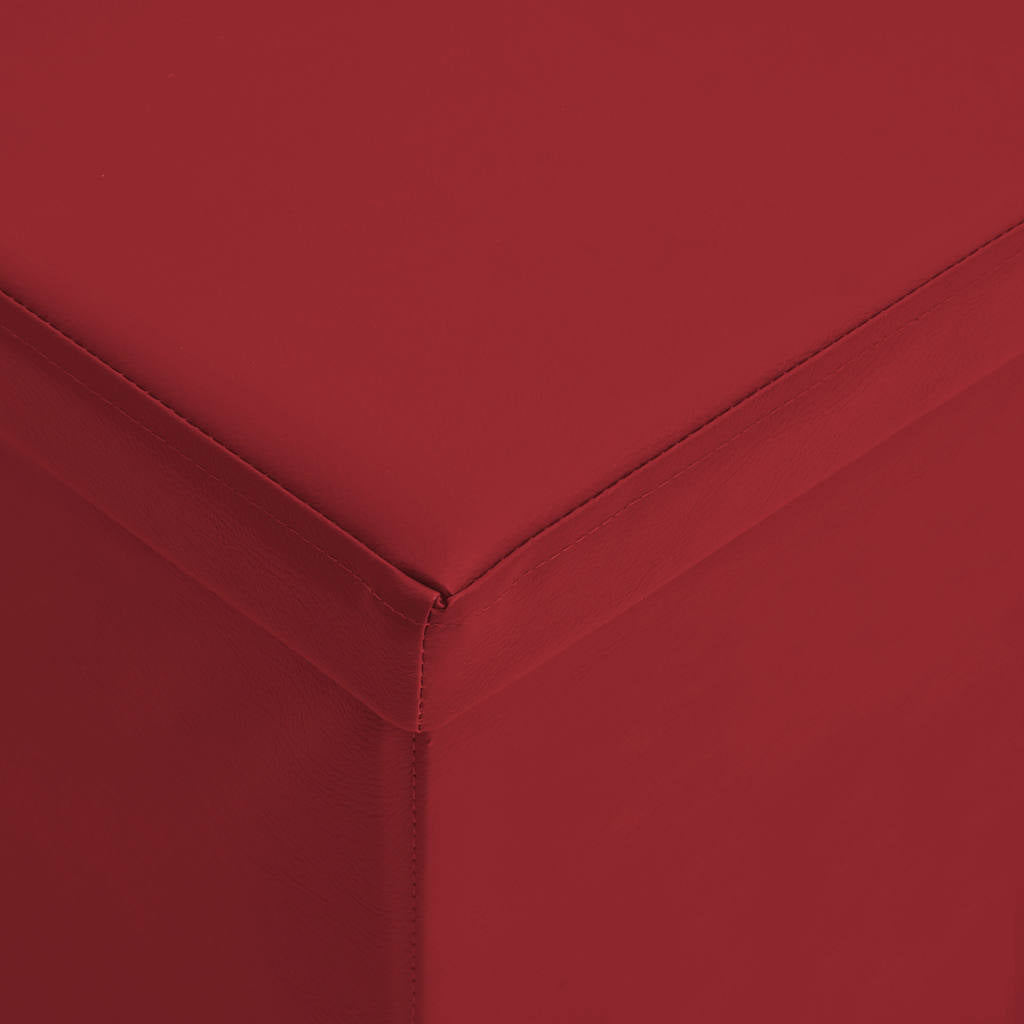 foldbar opbevaringsbænk PVC vinrød