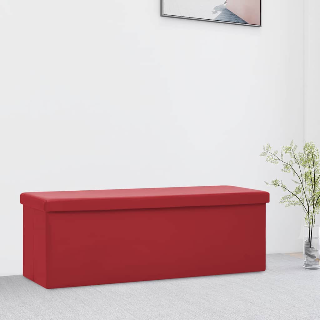 foldbar opbevaringsbænk PVC vinrød