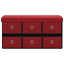 foldbar opbevaringsbænk 76x38x38 cm kunstlærred vinrød