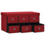 foldbar opbevaringsbænk 76x38x38 cm kunstlærred vinrød