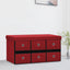 foldbar opbevaringsbænk 76x38x38 cm kunstlærred vinrød