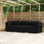 3-personers sofa med hynder polyrattan sort