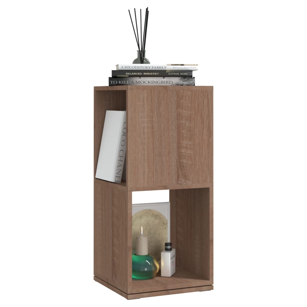 drejelig reol 34,5x34,5x75,5 cm konstrueret træ sonoma-eg