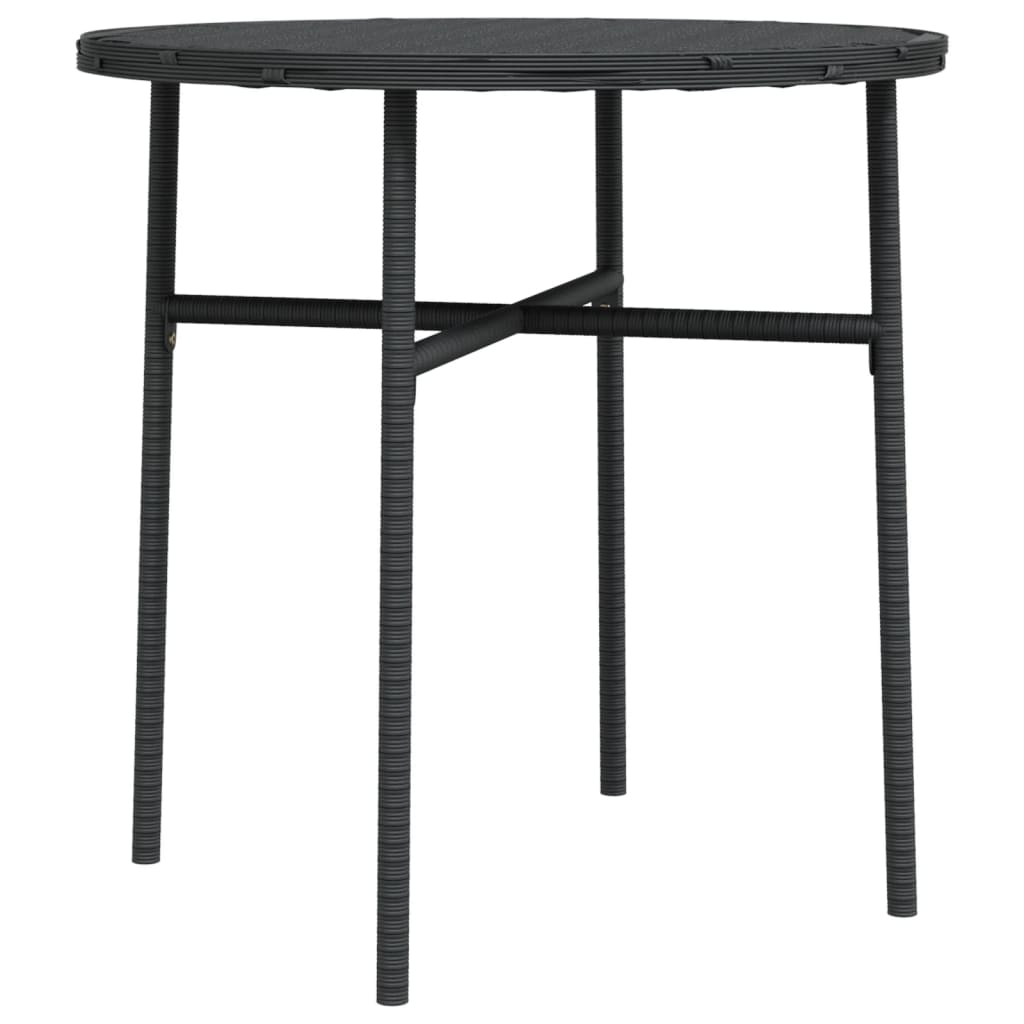 tebord 45 cm polyrattan sort
