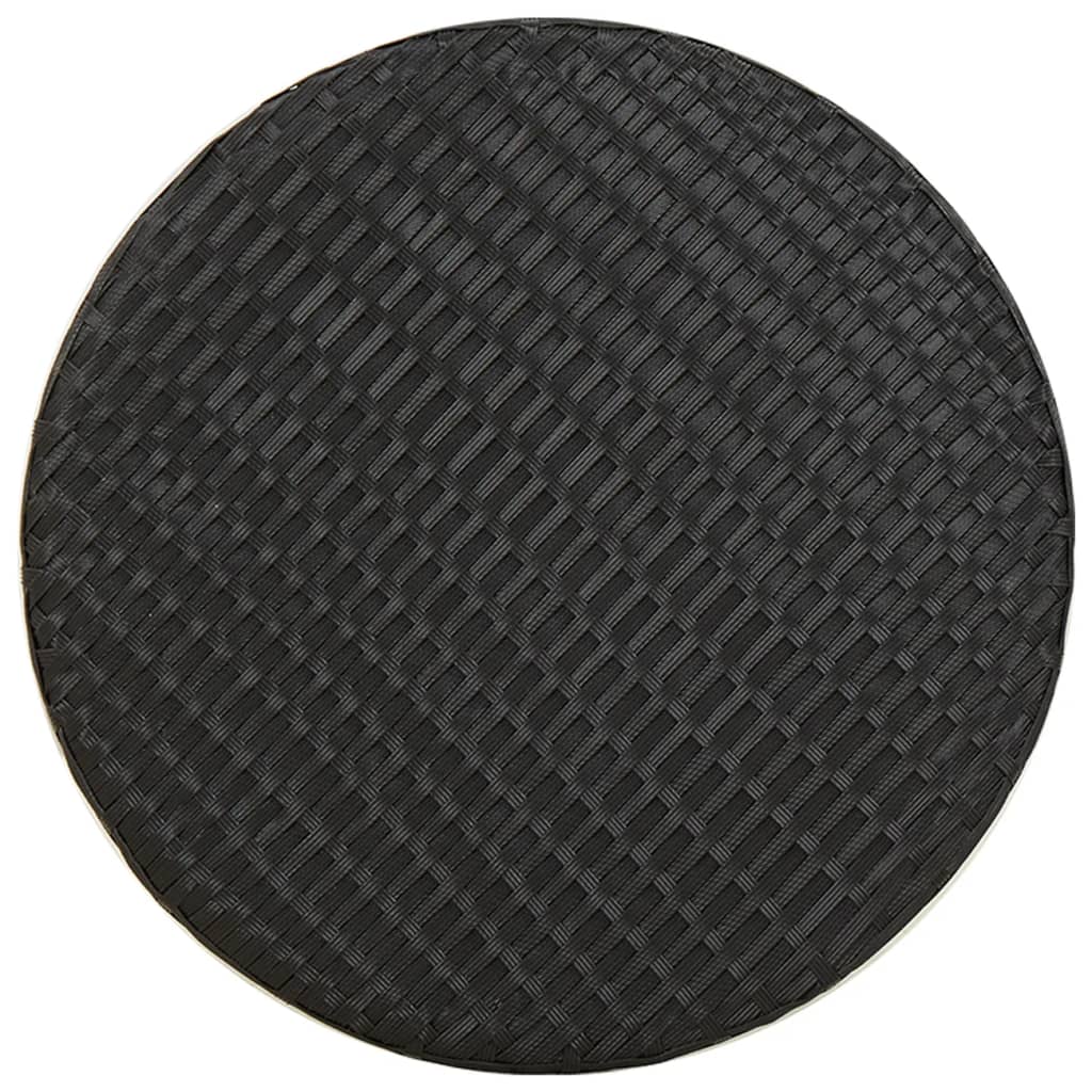 tebord 45 cm polyrattan sort