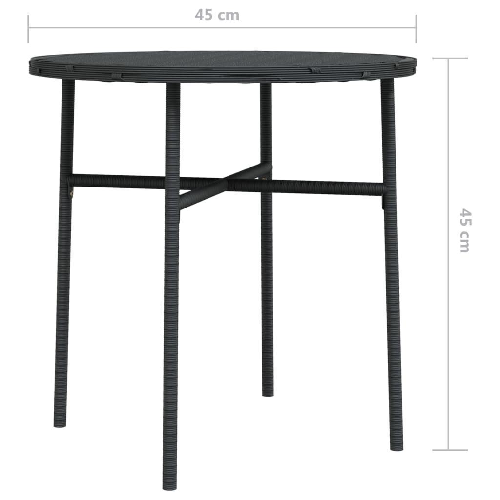 tebord 45 cm polyrattan sort
