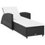 liggestol med cremefarvet hynde polyrattan sort