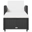 liggestol med cremefarvet hynde polyrattan sort