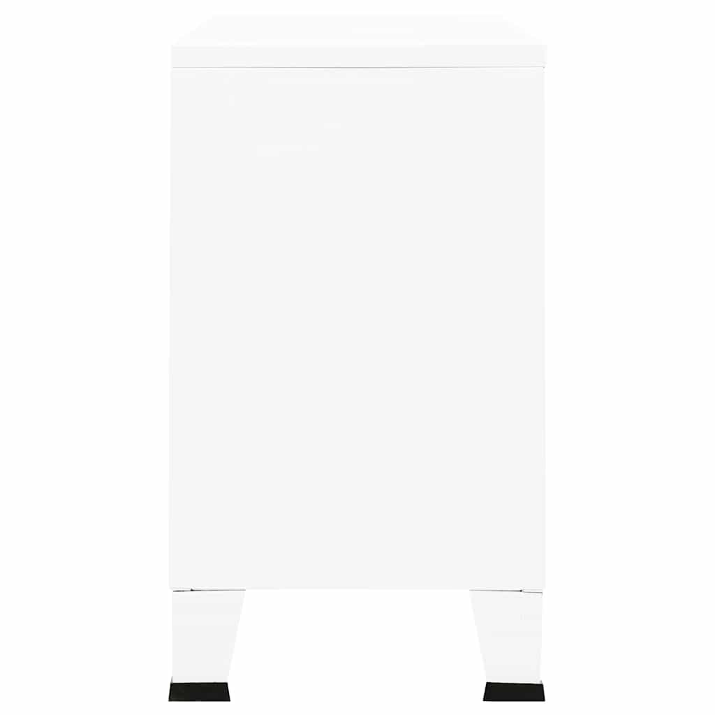 skænk 105x35x62 cm metal og glas hvid