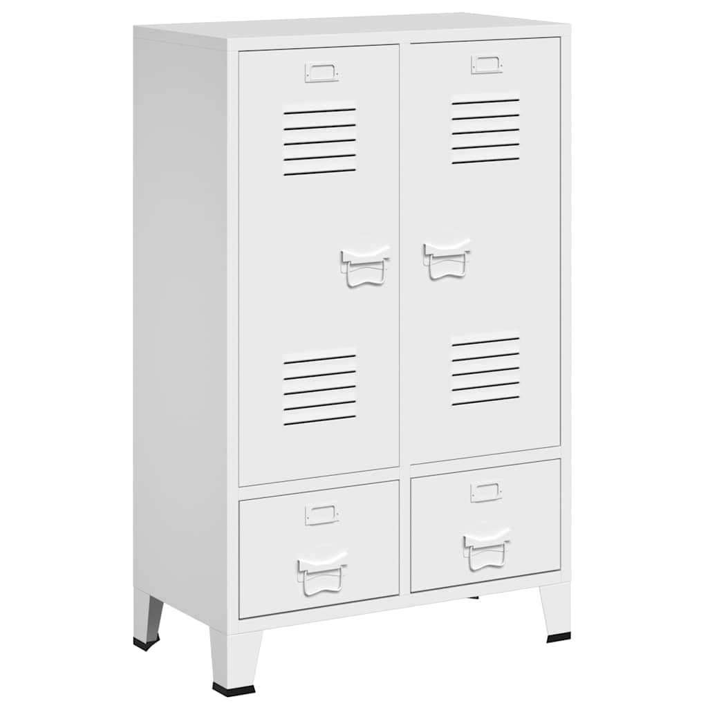 industrielt klædeskab 67x35x107 cm stål hvid