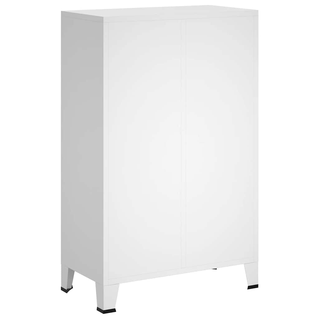 industrielt klædeskab 67x35x107 cm stål hvid