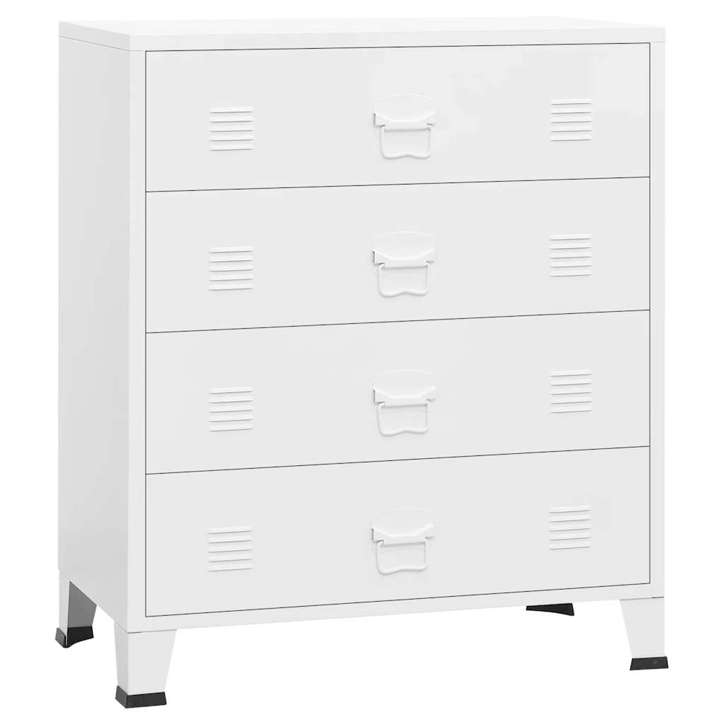 industriel kommode 78x40x93 cm metal hvid