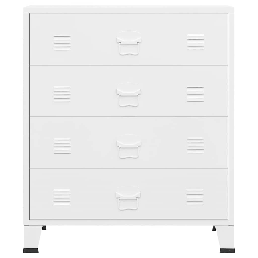 industriel kommode 78x40x93 cm metal hvid