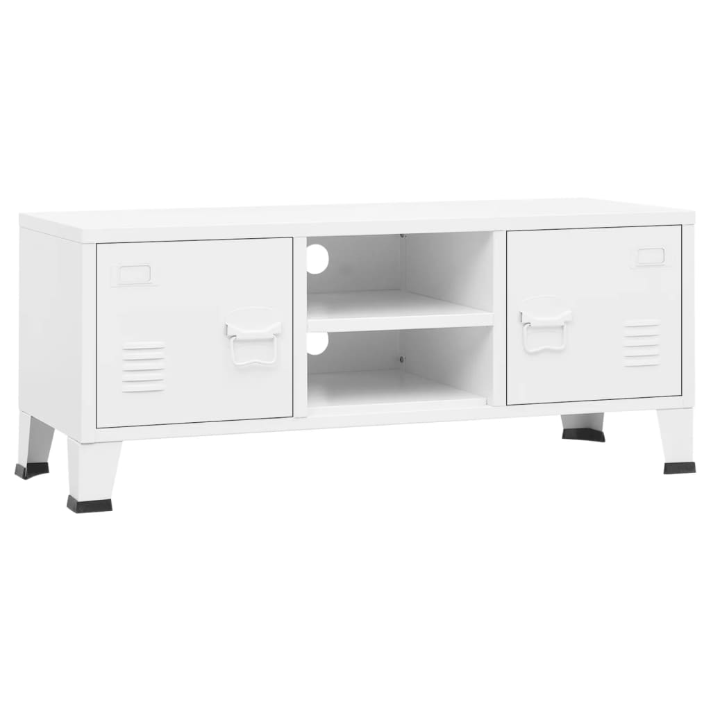 industrielt tv-skab 105x35x42 cm hvid