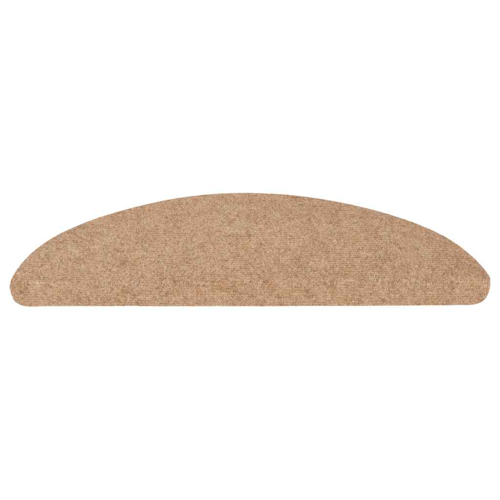 selvklæbende trappemåtter 15 stk. 56x17x3 cm beige