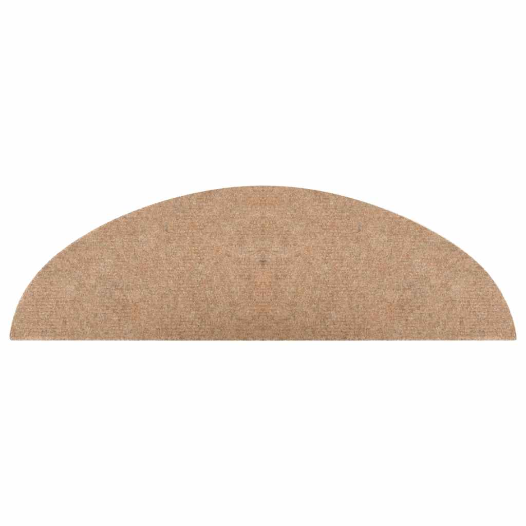 selvklæbende trappemåtter 15 stk. 56x17x3 cm beige