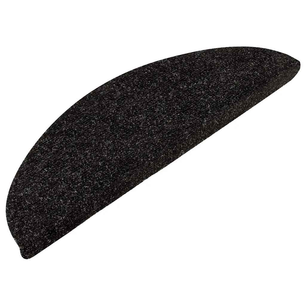 selvklæbende trappemåtter 15 stk. 56x17x3 cm antracitgrå