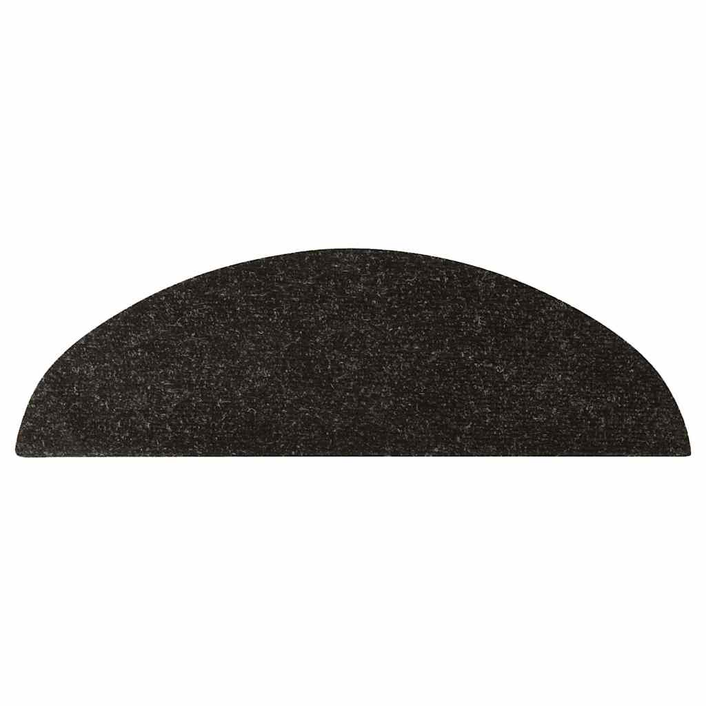 selvklæbende trappemåtter 15 stk. 56x17x3 cm antracitgrå