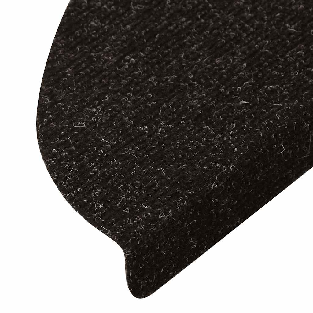 selvklæbende trappemåtter 15 stk. 56x17x3 cm antracitgrå