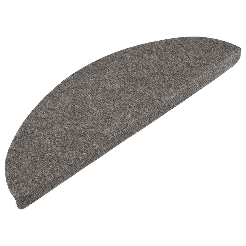 selvklæbende trappemåtter 15 stk. 56x17x3 cm grå