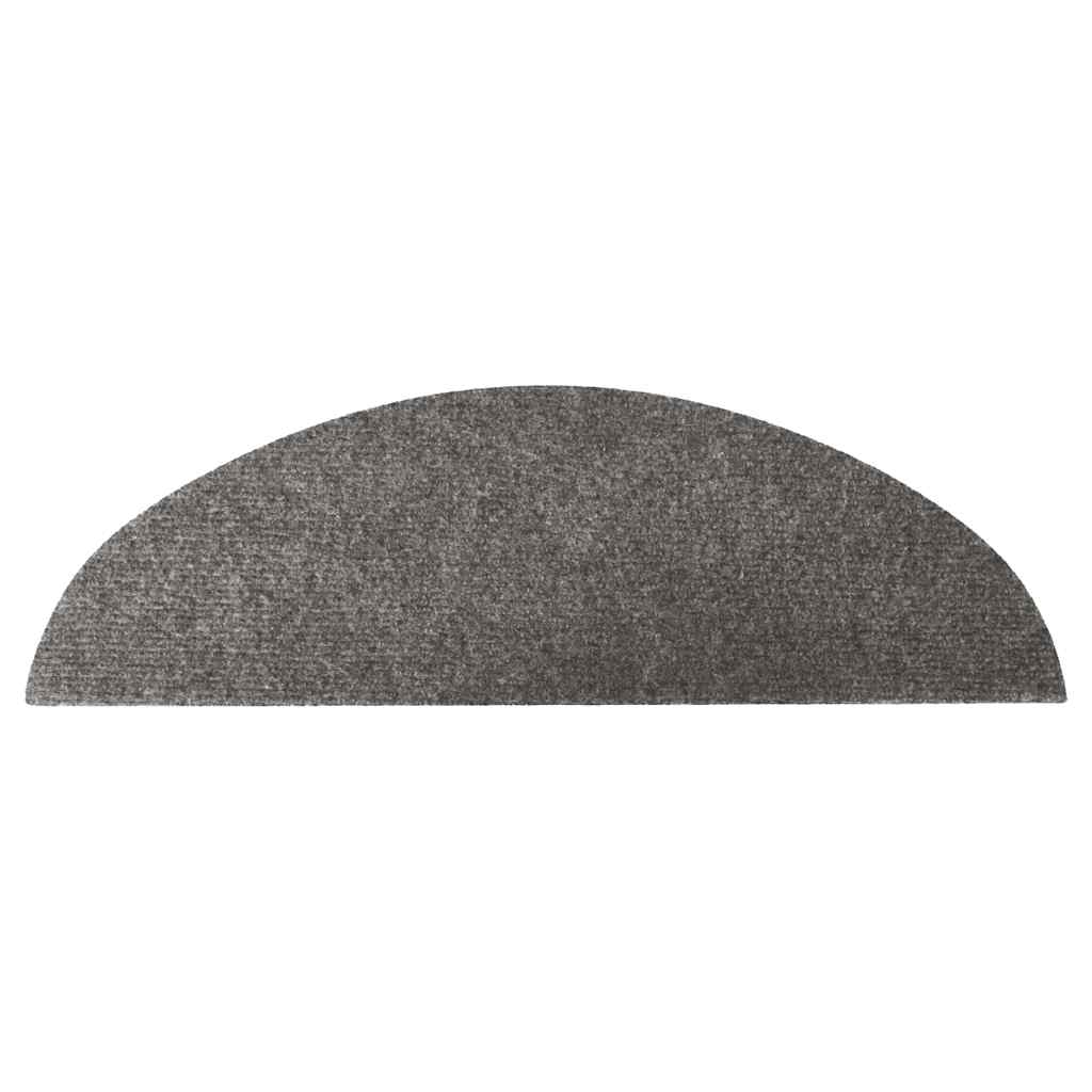 selvklæbende trappemåtter 15 stk. 56x17x3 cm grå