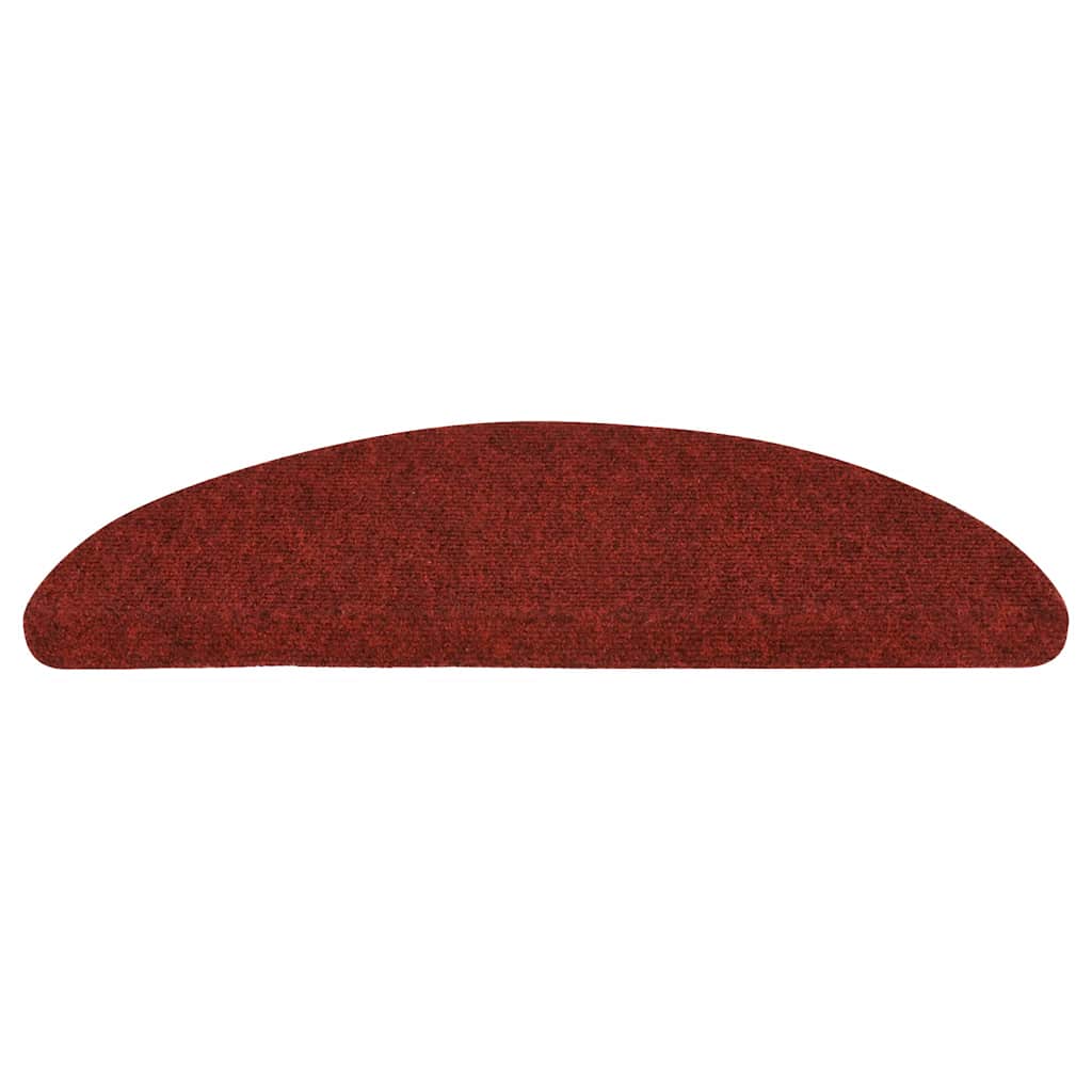 selvklæbende trappemåtter 15 stk. 56x17x3 cm rød