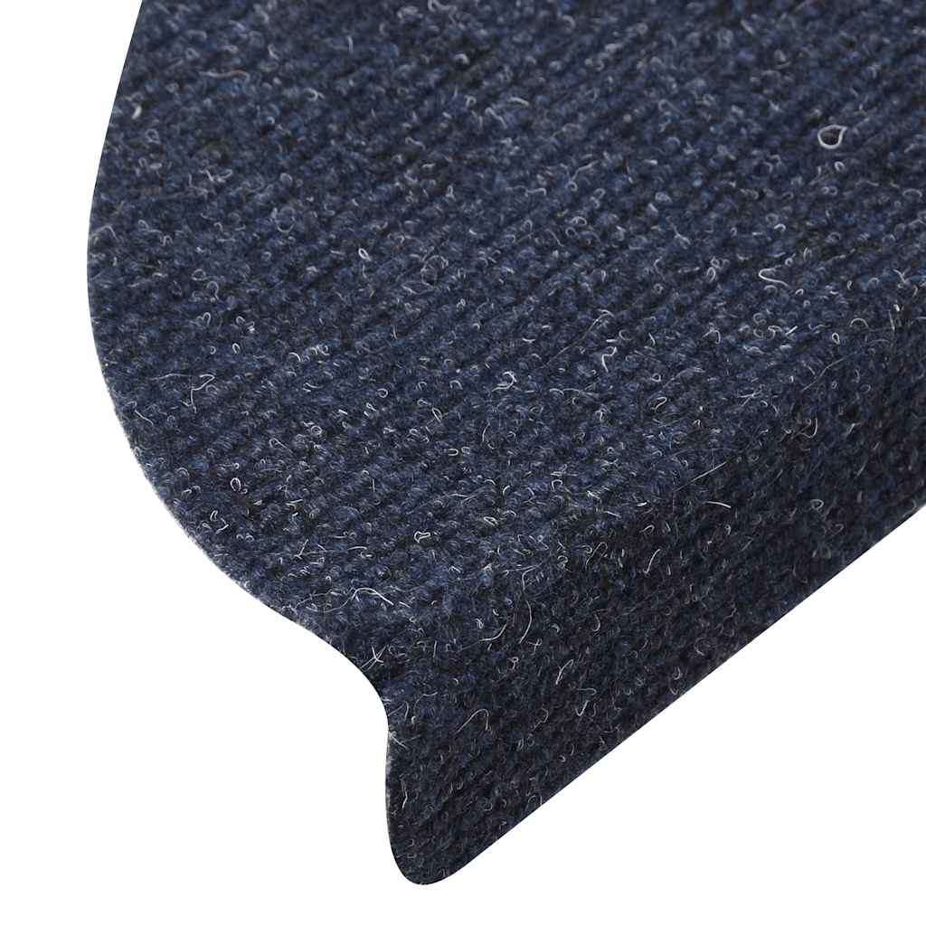 selvklæbende trappemåtter 15 stk. 56x17x3 cm blå