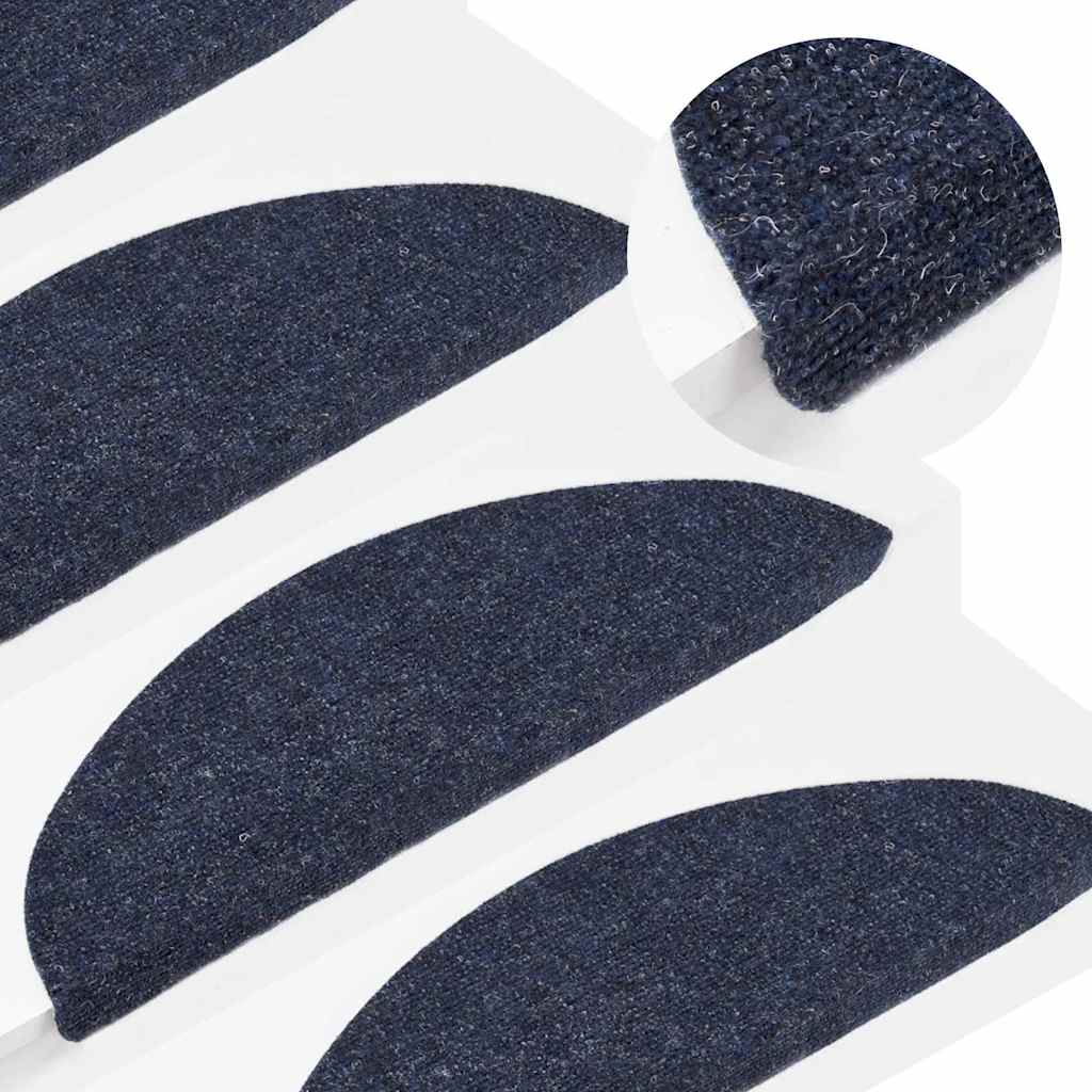 selvklæbende trappemåtter 15 stk. 56x17x3 cm blå