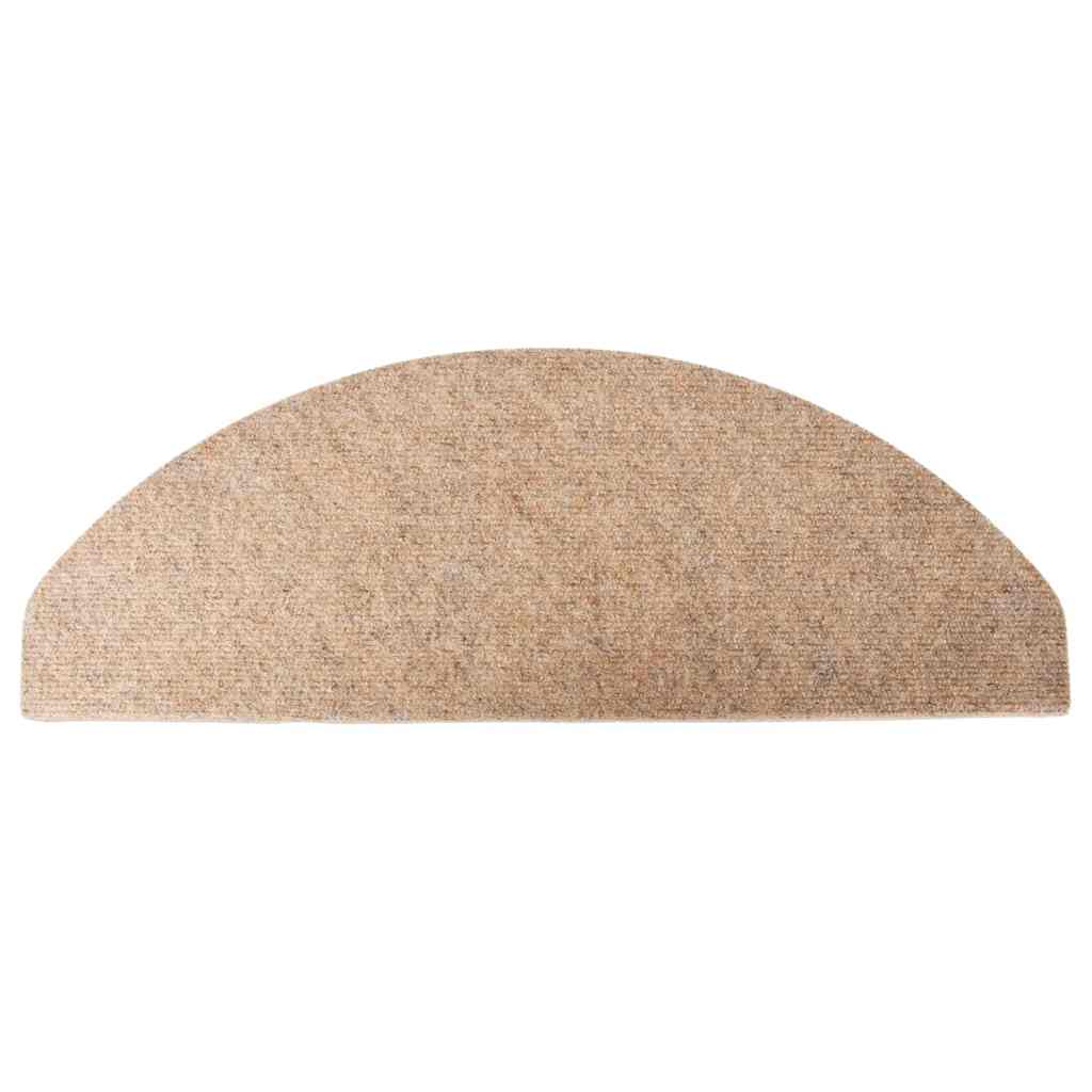 trappemåtter 15 stk. 65x22,5x3,5 cm selvklæbende beige