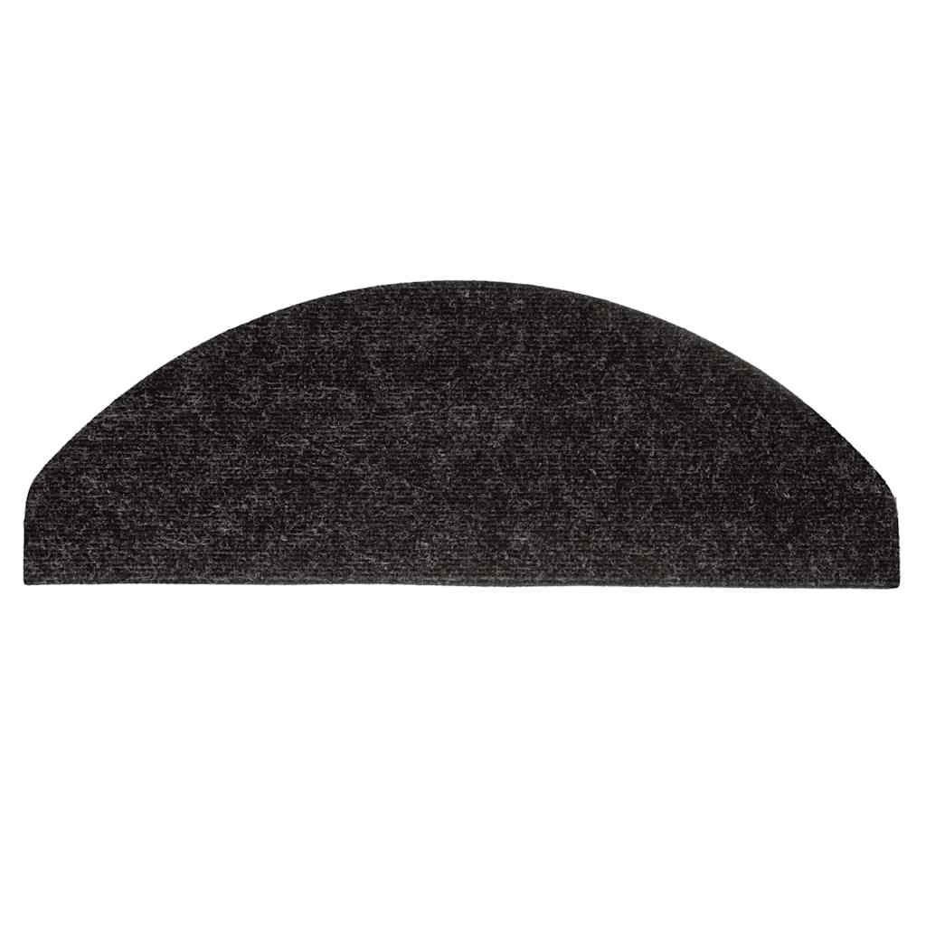 selvklæbende trappemåtter 15 stk. 65x22,5x3,5 cm antracitgrå